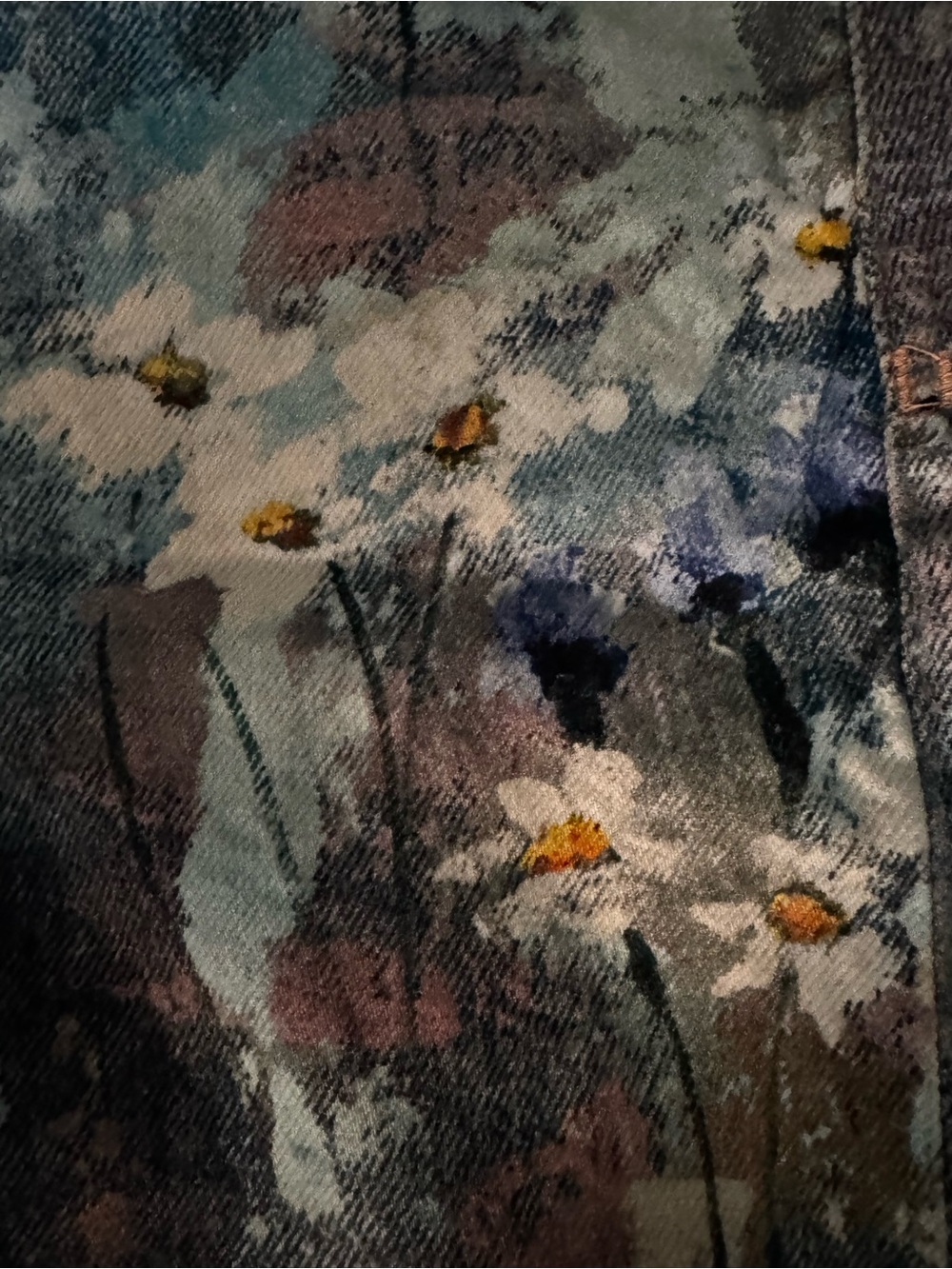 π¨ DISCONTINUED WE THE FREE TENNESSEE Paint-Splatter Floral ARTStraight-Leg Jeans - Picture 3 of 6